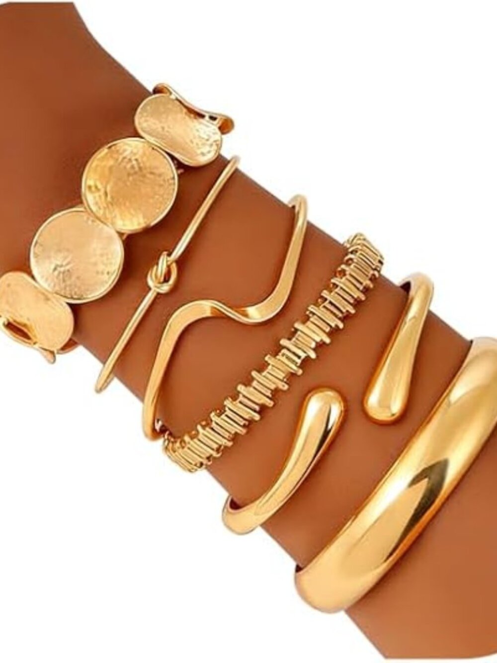 Gold‎ Bangle Bracelets for Women Gold Plated Chunky Cuff Bangle Bracelet